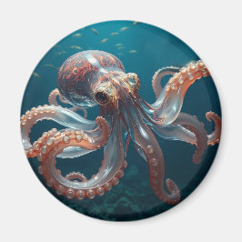 Iridescent Glass Octopus Art | Deep Sea Life Magnet
