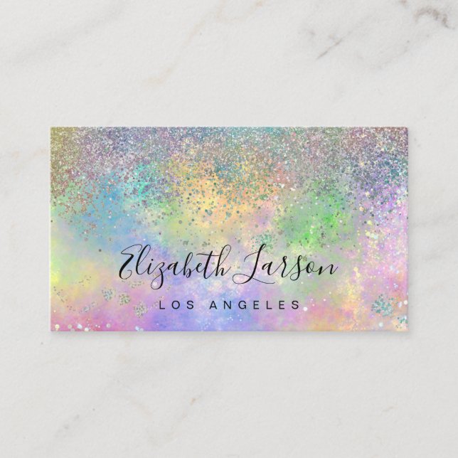 Iridescent Glitter Opal Background Visitkort (Framsida)