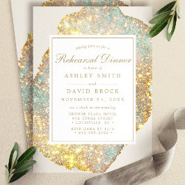 Iridescent Glitter Rehearsal Dinner Inbjudningar