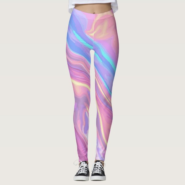 Iridescent glöd leggings (Framsida)