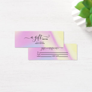 Iridescent Gnistra HoloGraph Gift Certificate Litet Visitkort