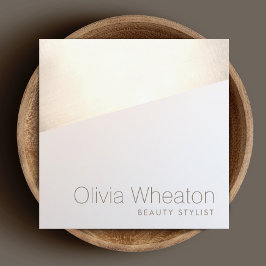 Iridescent Guld Geometric Salon Stylist Fyrkantigt Visitkort