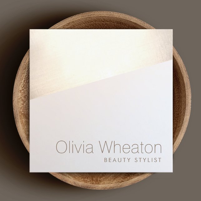 Iridescent Guld Geometric Salon Stylist Fyrkantigt Visitkort (Skapare uppladdad)