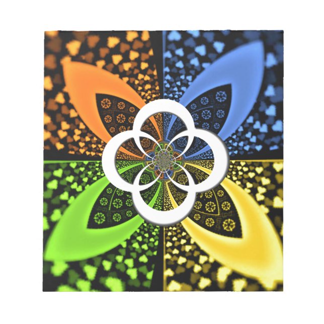 Iridescent Hearts Seamless Polka Dot Abstrakt Art Anteckningsblock (Framsida)