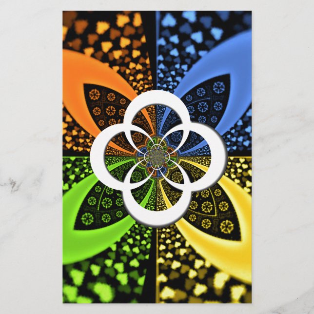 Iridescent Hearts Seamless Polka Dot Abstrakt Art Brevpapper (Framsida)