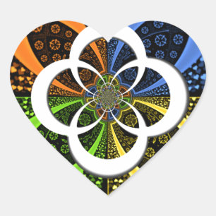 Iridescent Hearts Seamless Polka Dot Abstrakt Art Hjärtformat Klistermärke