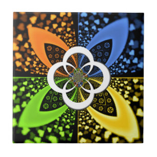 Iridescent Hearts Seamless Polka Dot Abstrakt Art Kakelplatta