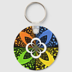 Iridescent Hearts Seamless Polka Dot Abstrakt Art Nyckelring