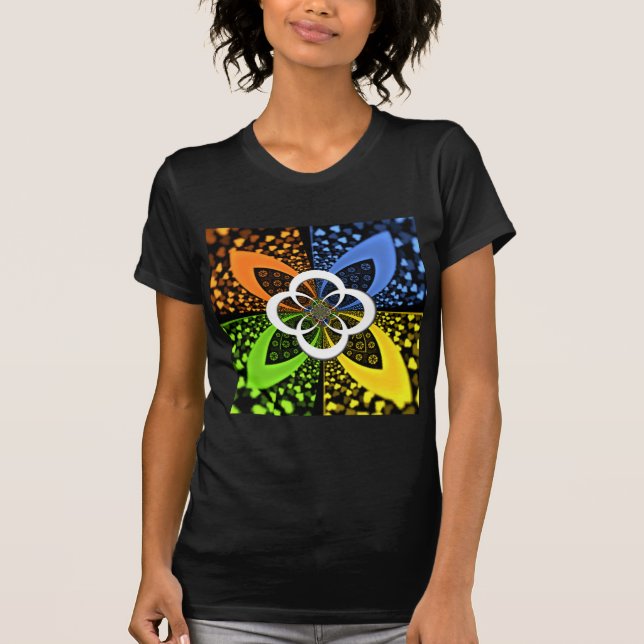 Iridescent Hearts Seamless Polka Dot Abstrakt Art Tee (Framsida)