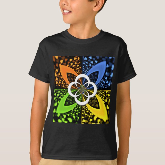 Iridescent Hearts Seamless Polka Dot Abstrakt Art Tee Shirt (Framsida)