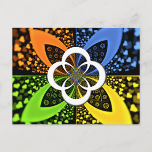 Iridescent Hearts Seamless Polka Dot Abstrakt Art Vykort