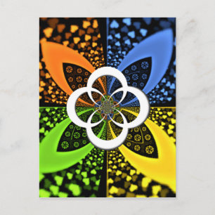 Iridescent Hearts Seamless Polka Dot Abstrakt Art Vykort
