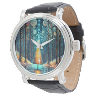 Iridescent Helgdag Dream 🎄 Glowing Julgran Armbandsur