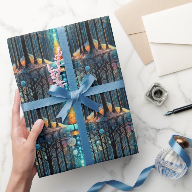 Iridescent Helgdag Dream 🎄 Glowing Julgran Presentpapper (Gifting)