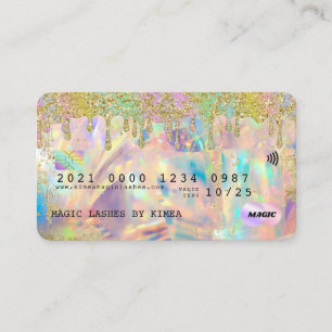 Iridescent Holograf Glitter Drift Kredit Stil B Visitkort
