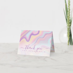 Iridescent Holografik Tack för din beställning Kort