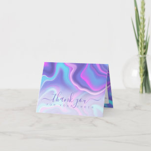Iridescent Holografik Tack för din beställning Kort