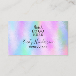 Iridescent Holografisk övertoning Girly, din Logot Visitkort