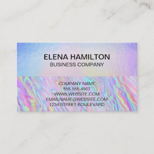 Iridescent Holografisk pastel Foil Struktur Visitkort