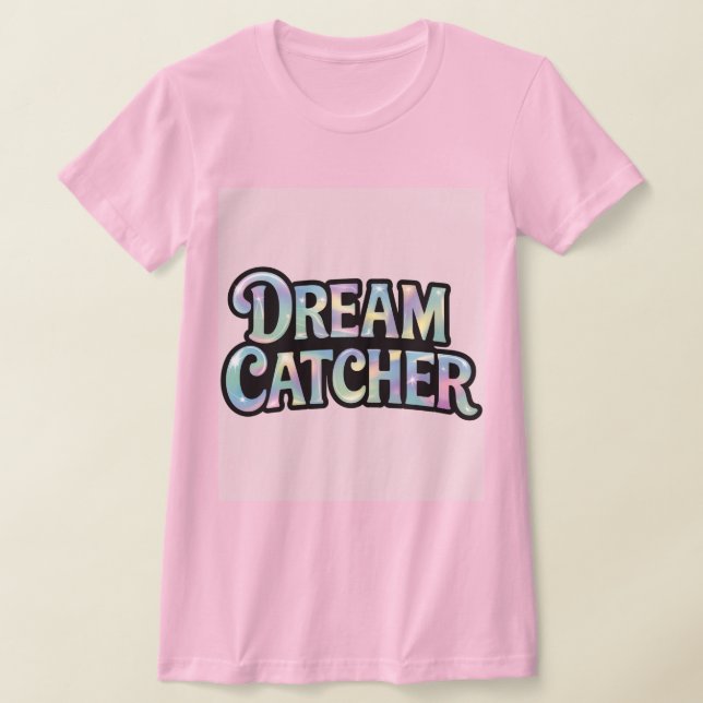 Iridescent Holografisk Rosa Dream Catcher T-Shirt (Laydown)