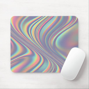Iridescent Holografisk Swirl Struktur Musmatta