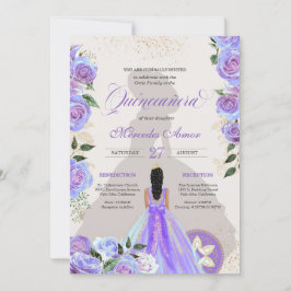 Iridescent Holografiska Finare Charro Quinceanera Inbjudningar