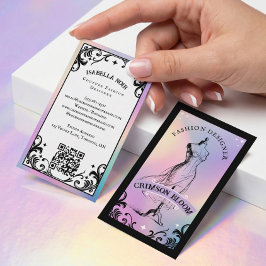 Iridescent Holographic Beauty Couture Fashion  Visitkort