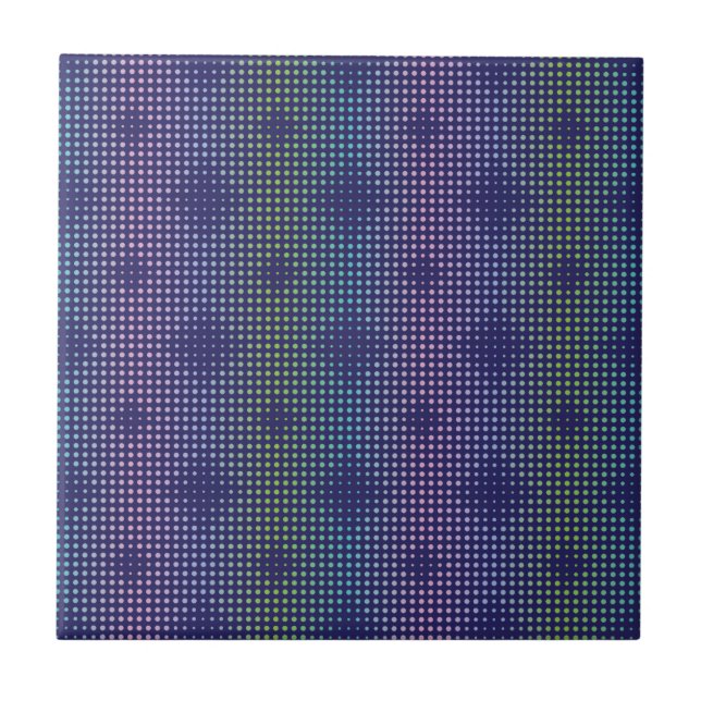 Iridescent Holographic Dots Pattern Kakelplatta (Framsidan)