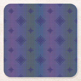 Iridescent Holographic Dots Pattern Underlägg Papper Kvadrat