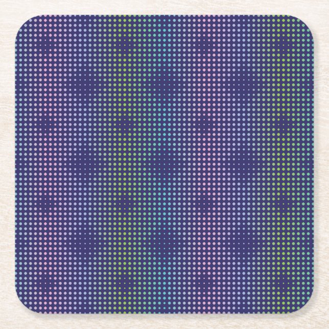 Iridescent Holographic Dots Pattern Underlägg Papper Kvadrat (Framsidan)