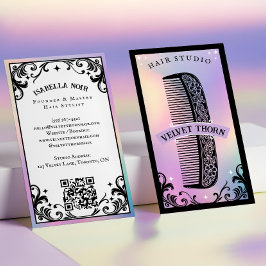 Iridescent holographic Hair Stylist Beauty Salon Visitkort