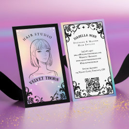 Iridescent holographic Hair Stylist Beauty Salon Visitkort