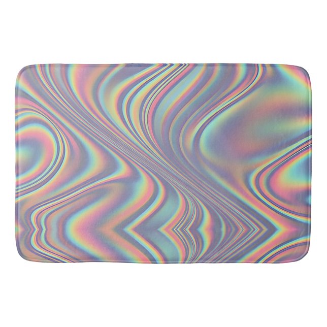 Iridescent Holographic Swirl Texture Badrumsmatta (Framsidan)