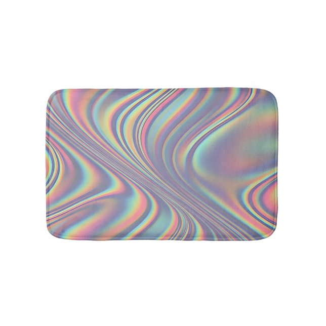 Iridescent Holographic Swirl Texture Badrumsmatta (Framsidan)