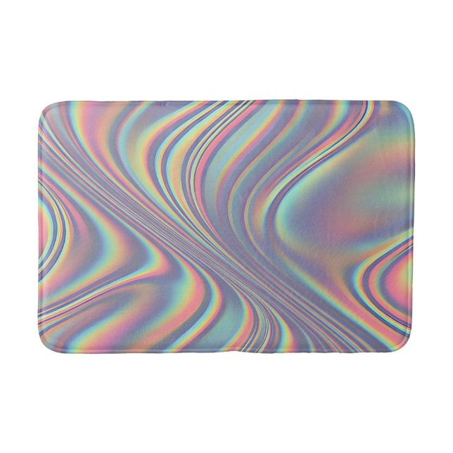 Iridescent Holographic Swirl Texture Badrumsmatta (Framsidan)