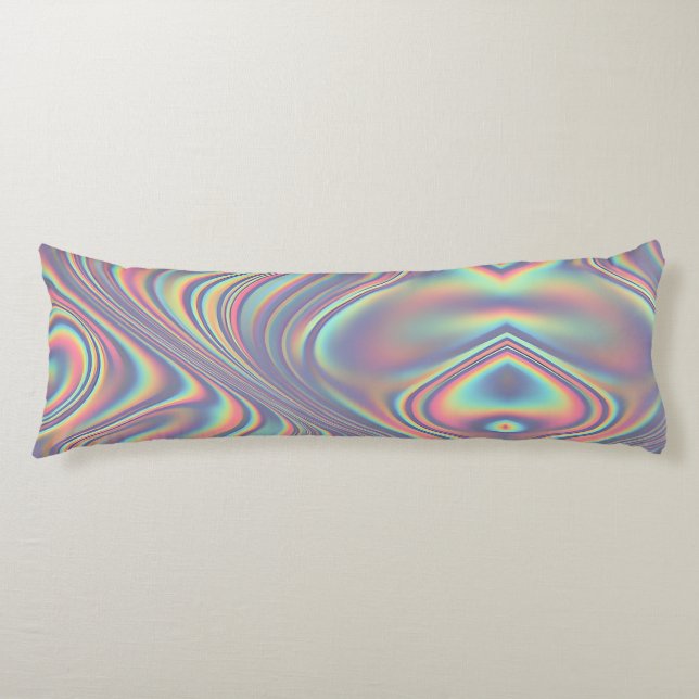 Iridescent Holographic Swirl Texture Kroppskudde (Framsidan)