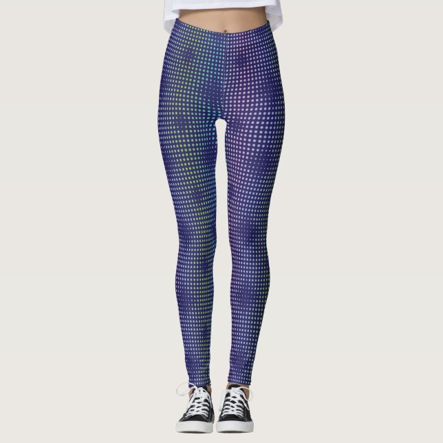 Iridescent HoloGraps Dots Mönster Leggings (Framsida)