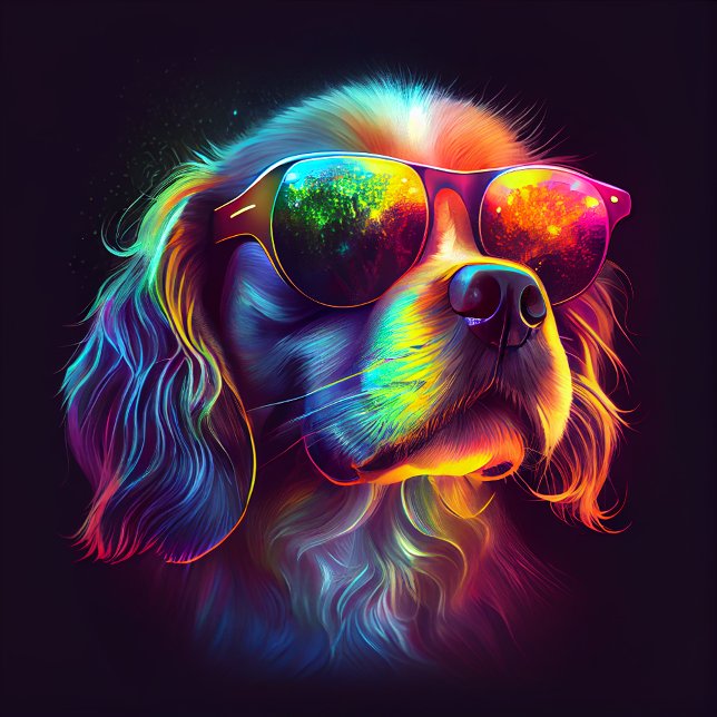 Iridescent Hund Sunglasses Shirt T (Skapare uppladdad)