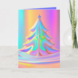 Iridescent Julgran Helgkort