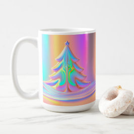 Iridescent Julgran Kaffemugg