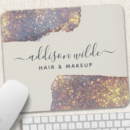 Iridescent Lila Guld Glam Glitter Musmatta