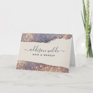 Iridescent Lila Guld Glam Glitter Tack Kort