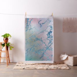 Iridescent Marble | Trendig Faux Holo Blue Rosa Tyg