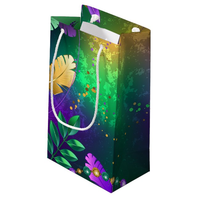 Iridescent mardi gras-bakgrund med pärlor (Baksidan Vinklad)