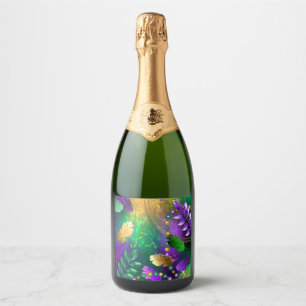 Iridescent mardi gras-bakgrund med pärlor