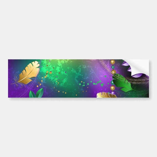 Iridescent mardi gras-bakgrund med pärlor bildekal (Framsidan)