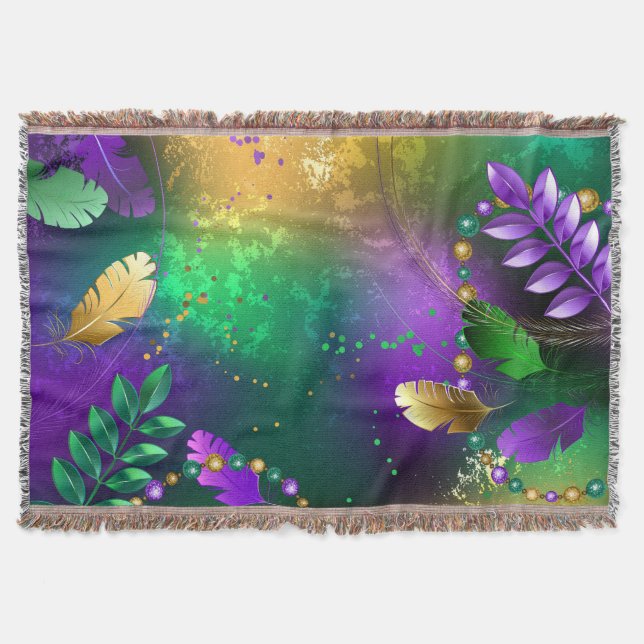 Iridescent mardi gras-bakgrund med pärlor filt (Framsidan)