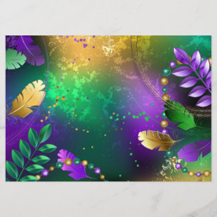 Iridescent mardi gras-bakgrund med pärlor flygblad