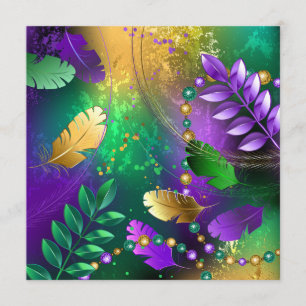 Iridescent mardi gras-bakgrund med pärlor meny