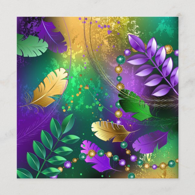 Iridescent mardi gras-bakgrund med pärlor program (Framsida)